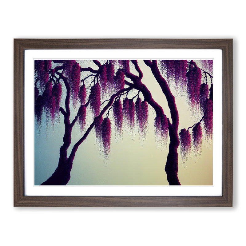 Dashing Weeping Willow Trees - Framed Print, 34cm H x 46cm W x 2cm D, Walnut Framed