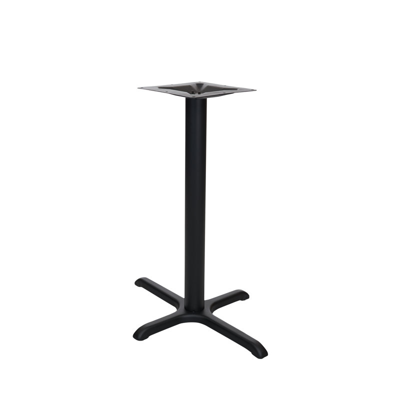 Black Steel Counter Height Cross Table Base with 3" Column