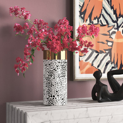 Vase en céramique - or mat, noir mat
