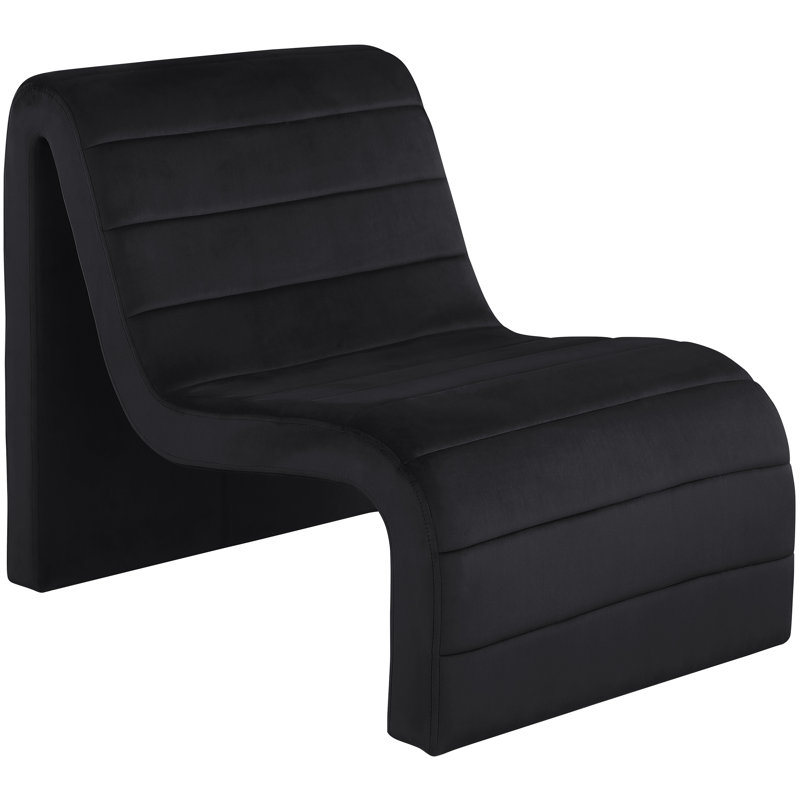 Ivy 26.5'' Wide Tufted Velvet Side Chair, Black Velvet