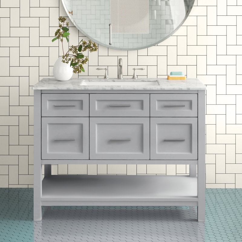 Ensemble de meuble-lavabo simple 46 po Haugland, Gris