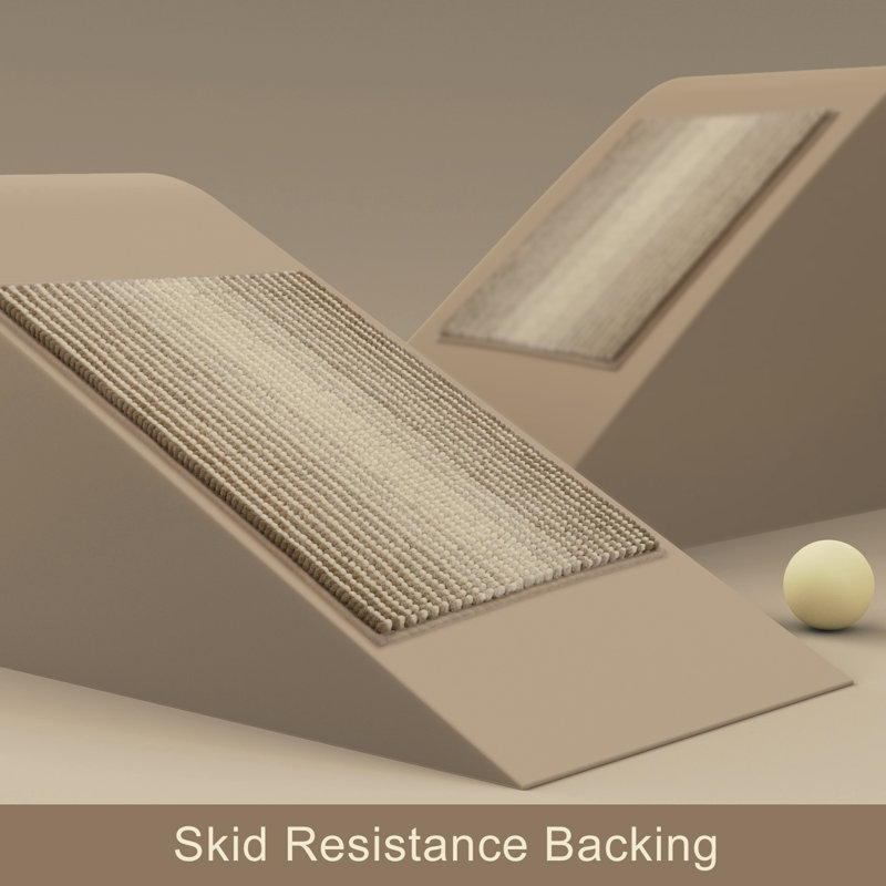 Tapis de bain en chenille douce avec envers antidérapant, 16 po x 24 po, Taupe clair