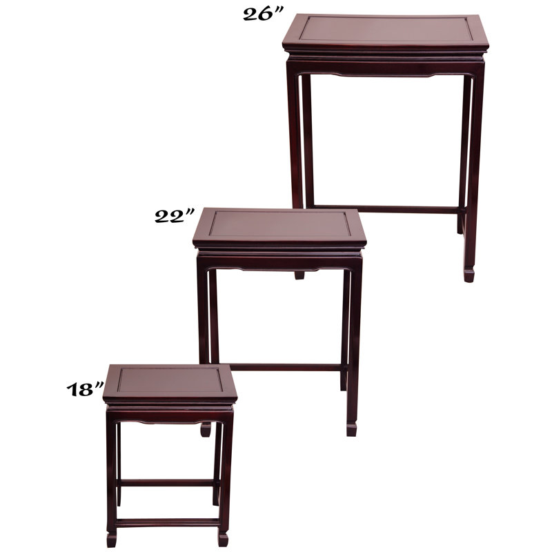 Rosewood Rectangular Traditional Nesting Tables Set