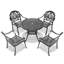 Ensemble de meubles de patio en aluminium coulé 5 pièces de haute qualité avec coussins