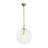1-Light Clear Reeded Glass Globe Pendant