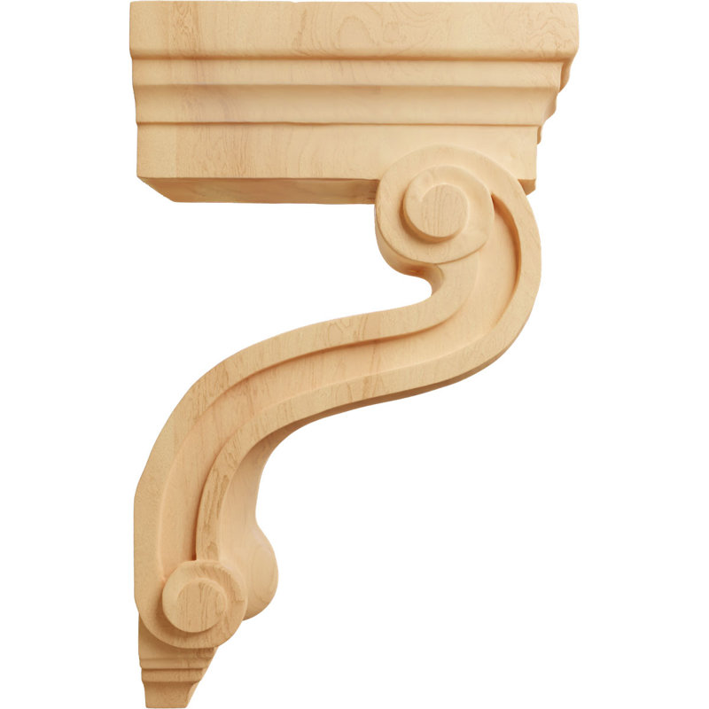Los Angeles Hollow Back Corbel, H 10,5 po x l 3,38 po x P 6,5 po, Chêne rouge