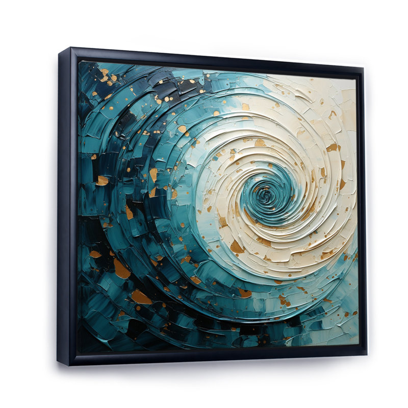 Spirales célestes II - impression sur toile tendue, Cadre flottant noir, H 24 po x l 24 po x P 1 po