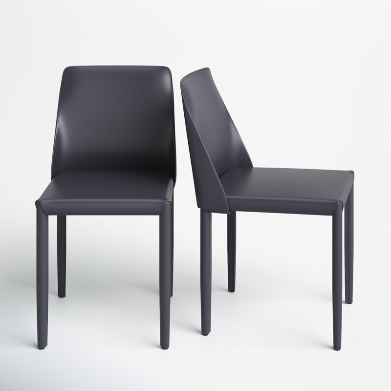 Chaise rembourrée en cuir Rebbeca Bridle, Noir