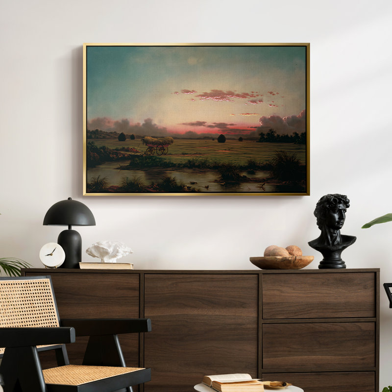 The Marshes at Rhode Island, 1866 - Martin Johnson, 24 po x 36 po, Doré