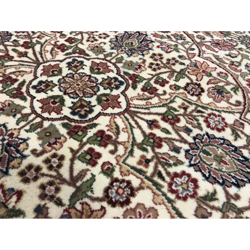 Tapis ivoire noué à la main de haute qualité