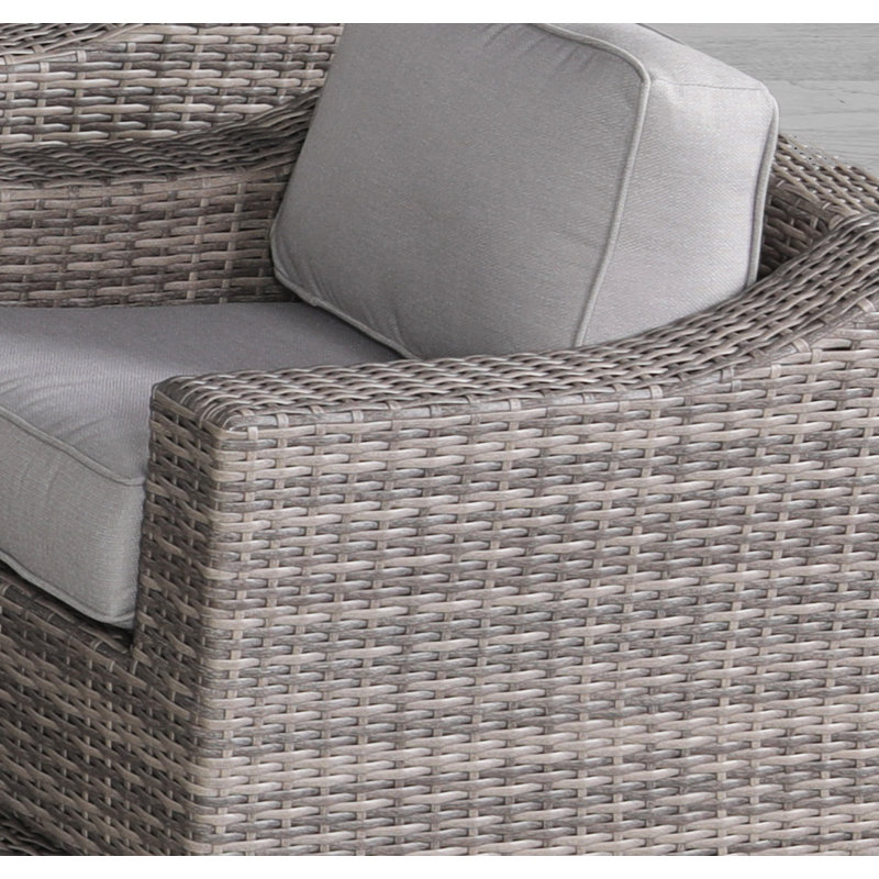 Chaise de patio pivotante avec coussins Shelton, Mélange de gris