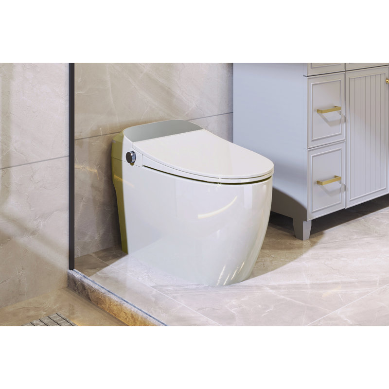 High-Quality Ceramics Heated Seat Smart Toilet, Foot Induction Flushing, Power Outage Flushing