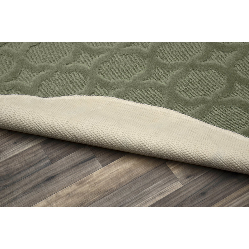 Togut Geometric Tufted Sage Area Rug, Round 5'