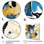 Jaune et bleu, léopard, collage IV - art mural léopard-529723457-529723456