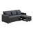 79.75"Linen Convertible Sleeper Sofa With Side Pocket