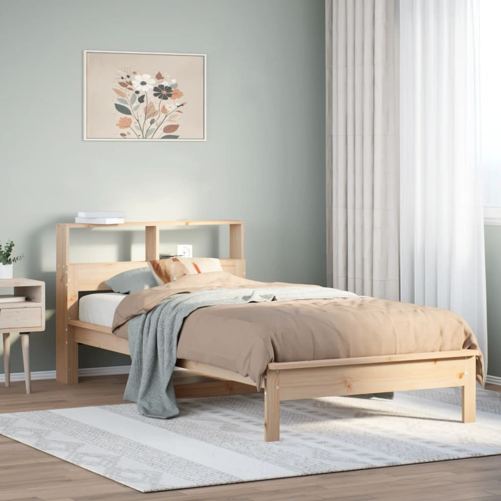 Vidaxl Bookcase Bed Without Mattress Solid Wood Pine