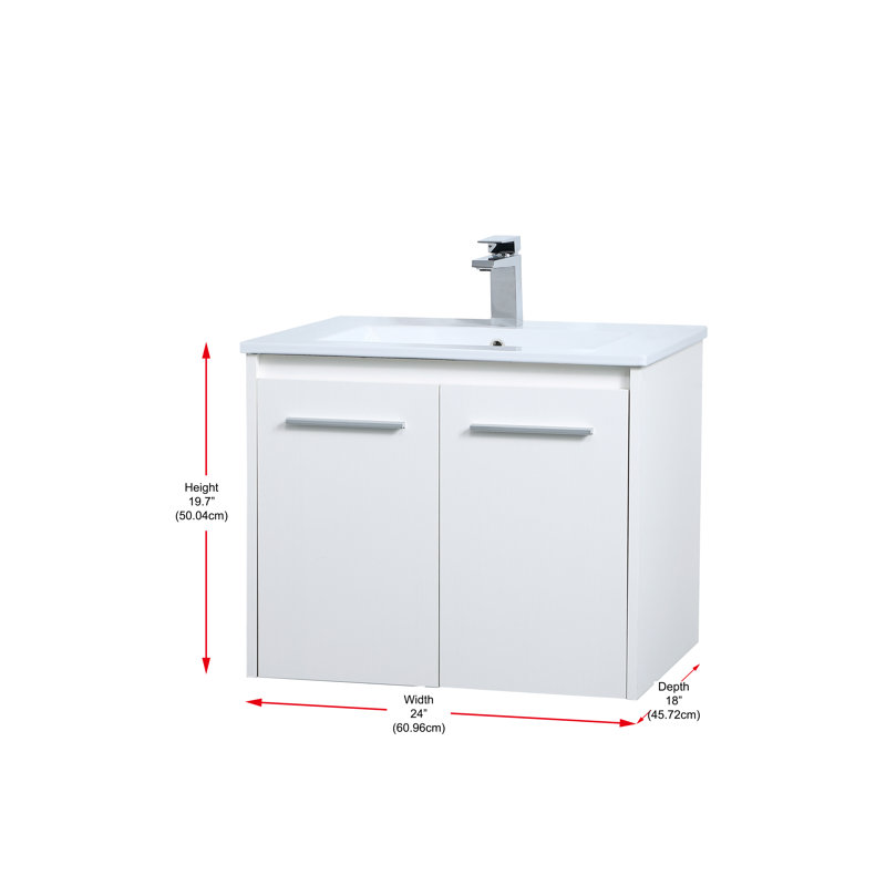 Ensemble de meuble-lavabo simple 24 po Agostini, Blanc
