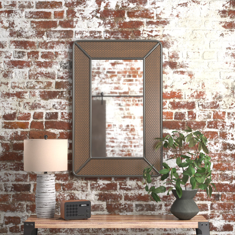 Donte Solid Wood Rectangle Wall Mirror