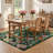 5x7 ft Washable Floral Area Rug for Living Room - Butterfly Print Carpet, Soft Velvet Pile, Non-Slip TPR Backing, Machine Washable, Dark Green-2053041247