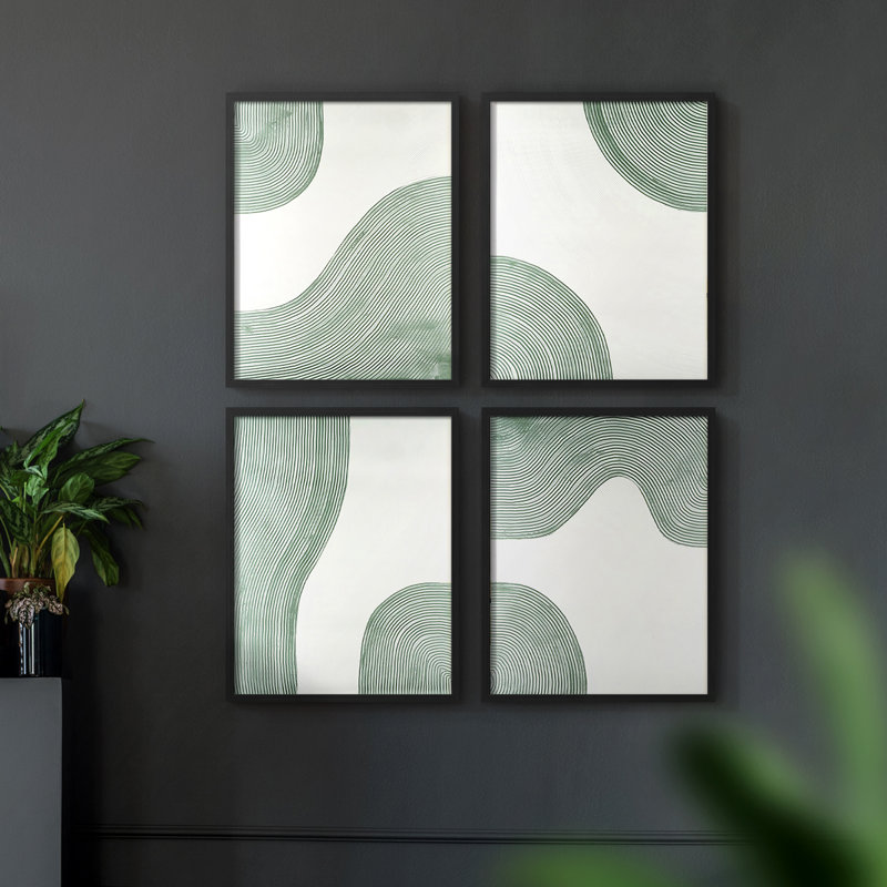 «Spring Wildflowers II», ensemble de 4 encadrées, Noir, H 32 po x l 10 po