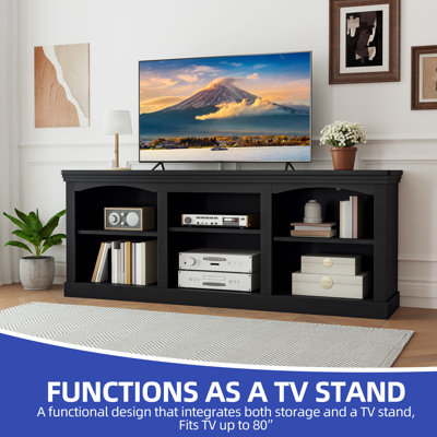 Sideboard With Adjustable Shelf, Large Tabletop For Living Room