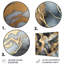 Or et marbre gris scintillant Galaxies III - impression d'art mural fractal en métal-144116926