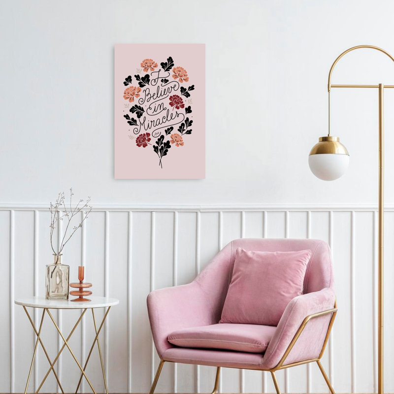 Art mural rétro avec miroirs et fleurs abstraites, 24" H x 16" W
