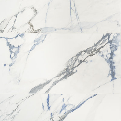 Calacatta Cobalt 12 in. x 24 in. Matte Marble Look Porcelain Floor & Wall Tile
