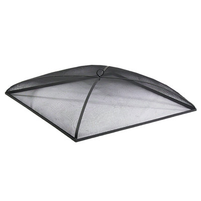 Square Steel Mesh Black Fire Pit Spark Screen Cover