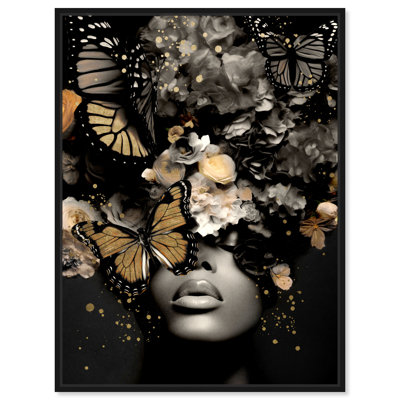 Art mural glamour «Butterfly Golden Goddess» par Art Remedy