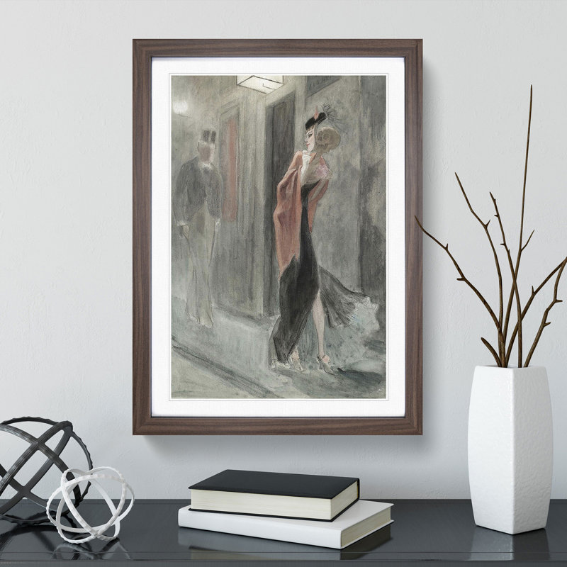 Human Parody by Felicien Rops - Picture Frame Painting, 36cm H x 27cm W x 2cm D, Walnut Framed