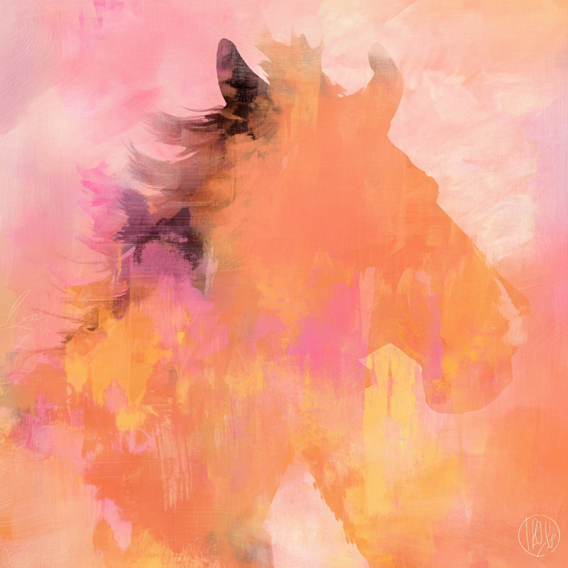 «Peach Mirage», art mural sur toile tendue, L 20 po x H 20 po x P 1,5 po