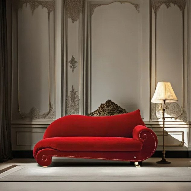 Chaise longue élégante paresseuse rétro, Orienté à droite