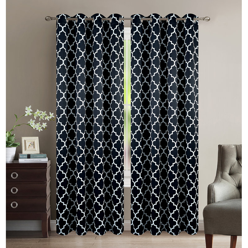 Paire de rideaux occultant avec œillets 54 po x 84 po, Noir, L 54 po x L 84 po