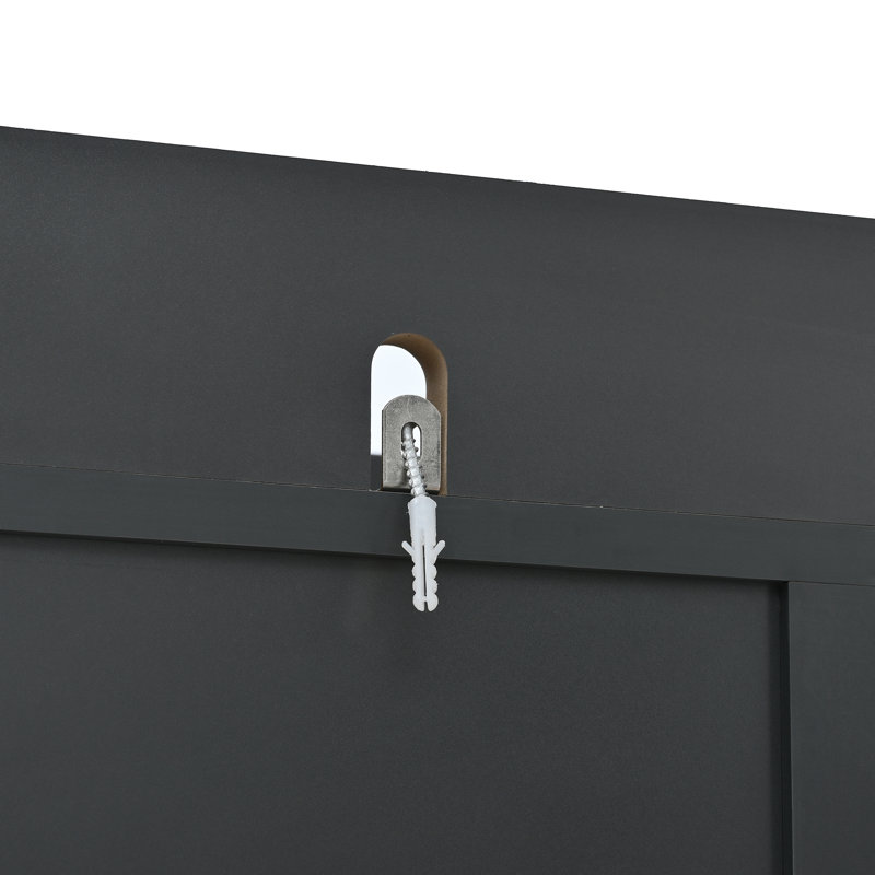 Armoire de rangement de garage autoportante 47,2 "avec huche, portes en verre, 4 tiroirs, tablettes de porte et plateaux coulissants