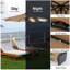Parasol de patio solaire en polyester de 10 pi avec 32 lumières DEL réglables en inclinaison et tissu résistant aux rayons UV-1218124099