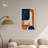 Blue With Cream Canvas Midcentury Abstract Wall Art by Art Remedy-104321237-111664687