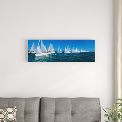 " Sailboat racing in the ocean, Key West, Florida, USA " Color Photography