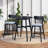 Wooden Bar Chairs Set Of 2, Modern Soft Upholstered Kitchen Island Chairs, Counter Height Stool With Backrest,Wooden Frame Chairs With Footrest For Pub,Living Room,Restaurant-1990035025