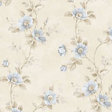 light blue vintage floral wallpaper