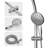 Lsi 5-inch Dual Shower Head With Adjustable Slide Bar, 5 Settings, Chrome Finish, Round Shape, Plastic Construction, Wall Mounted, 1.8 Gpm Flow Rate