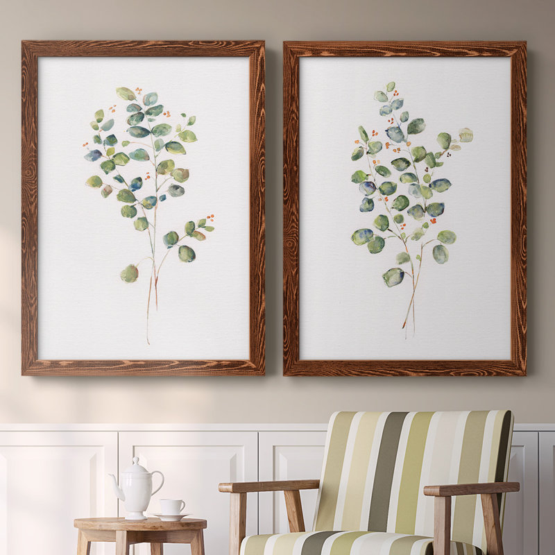 Eucalyptus I - Toile encadrée de qualité supérieure - prête à être accrochée, H 27,5 po x l 75 po x P 1,5 po, Érable