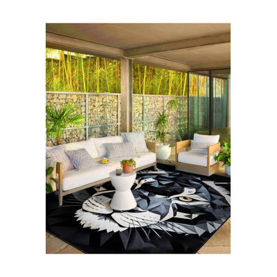 Tapis tissé multicolore lavable à la machine