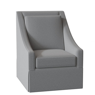 Teagan Upholstered Slipcovered Swivel Armchair by Braxton Culler