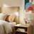Socoma Ribbed Glass Table Lamp with Brass Finish and Marble Base