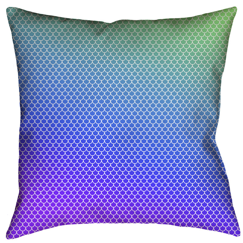Coussin décoratif intérieur / extérieur Katelyn Elizabeth, 40 po x 40 po, Paon