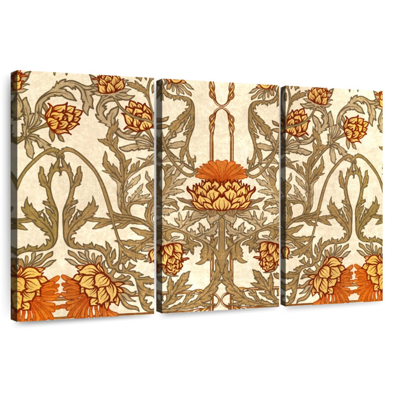 Fleurs de chardon Kerner Vintage, H 48 po x l 74 po