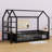 Metal House Bed With Detachable Shelves-1125106454