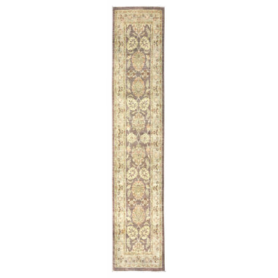 Tabriz One-of-a-Kind 2'6" X 11' New Age Runner Wool Area Rug in Green