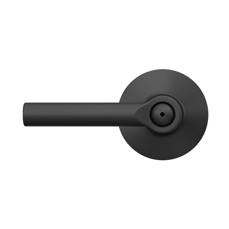 Broadway Privacy Door Lever with Rosette, Matte Black